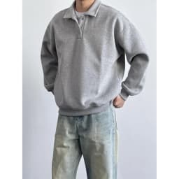 Spring Autumn Men's Collar Sweatshirt Loose Casual Daily Pure Color Top Comfortable Polyester Fabric Long Sleeve Shirt