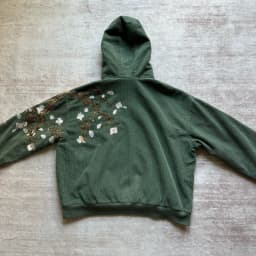 Y2K Retro Bonsai Knit Hoodie Corduroy Flower Embroidery Button Sweatshirt Japanese Harajuku Streetwear Unisex Oversize Clothing