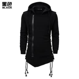 Men Hoodies Sweatshirts Casual Autumn New Slim Fit Solid Long Sleeve Trendy Punk Hooded Sweatshirt Gothic Drawstring Male Tops