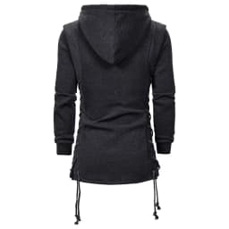 Men Hoodies Sweatshirts Casual Autumn New Slim Fit Solid Long Sleeve Trendy Punk Hooded Sweatshirt Gothic Drawstring Male Tops