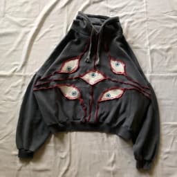 Harajuku Demon Eyes Embroidery Hoodies Women American Retro Street for Men Y2K tops Goth punk Streetwear Oversized Sweatshirt
