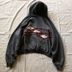Harajuku Demon Eyes Embroidery Hoodies Women American Retro Street for Men Y2K tops Goth punk Streetwear Oversized Sweatshirt