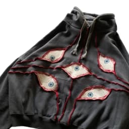 Harajuku Demon Eyes Embroidery Hoodies Women American Retro Street for Men Y2K tops Goth punk Streetwear Oversized Sweatshirt
