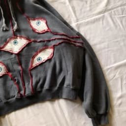 Harajuku Demon Eyes Embroidery Hoodies Women American Retro Street for Men Y2K tops Goth punk Streetwear Oversized Sweatshirt