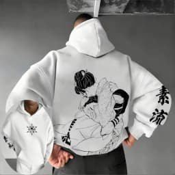 Demon Slayer Men's Hoodie Akaza Koyuki Anime Spring Autumn and Winter Boy Fashion Personality Long-sleeved