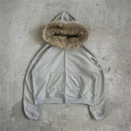 Casual Y2K Zip up Hoodie Faur Collar Harajuku High Street Hip Hop Zipper Sweatshirt Streetwear Retro Rock Goth Loose Punk Jacket