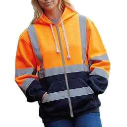2025 M-4XL High Visibility Hoodie Coat Safe Luminous Strip Warning Drawstring Hoodie Overalls Cold-Proof Outdoor Work Jacket