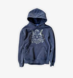 Vintage Washed Angel Printing Hoodie Men Y2K Streetwear Cherub Badge Blue Hoodie Hip Hop Retro Casual Oversized Loose Hoodies