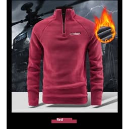 CHUJIE Men's Autumn Winter Thick Warm Polar Fleece Sweatshirt Stand up Collar Half Zip Casual Base Layer Long Sleeve Fleece Top