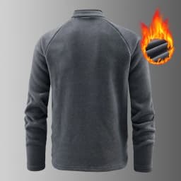 CHUJIE Men's Autumn Winter Thick Warm Polar Fleece Sweatshirt Stand up Collar Half Zip Casual Base Layer Long Sleeve Fleece Top