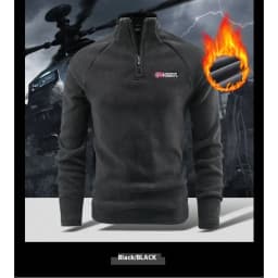 CHUJIE Men's Autumn Winter Thick Warm Polar Fleece Sweatshirt Stand up Collar Half Zip Casual Base Layer Long Sleeve Fleece Top