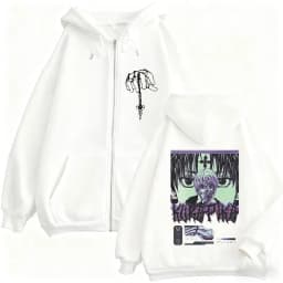 Anime Hunter X Hunter Zipper Hoodie Kurapika Manga Graphic Sweatshirt Men Women Clothing Casual Zip Up Hoodies Male Vintage Coat