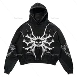Harajuku New Grunge Oversized Sweatshirt Hoodie Skull Printing Hoodies Women Goth Y2K tops 2023 New Streetwear gothic Clothes
