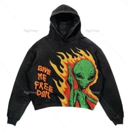 Harajuku New Grunge Oversized Sweatshirt Hoodie Skull Printing Hoodies Women Goth Y2K tops 2023 New Streetwear gothic Clothes