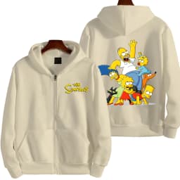 The Simpsons Men Zipper Hoodie 2026 New Casual Women Oversized Sweatshirt Cartoon Anime Couple Jackets Coat Clothes