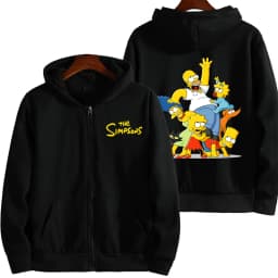 The Simpsons Men Zipper Hoodie 2026 New Casual Women Oversized Sweatshirt Cartoon Anime Couple Jackets Coat Clothes