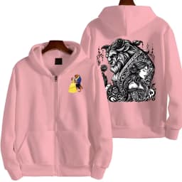 Beauty and the Beast Women Zipper Hoodie Cartoon Anime Spring Autumn Men Sweatshirt 2026 New Fashion Couple Jackets Coats