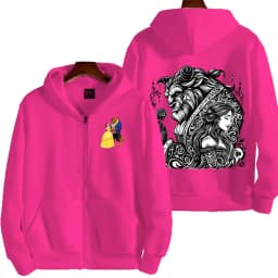 Beauty and the Beast Women Zipper Hoodie Cartoon Anime Spring Autumn Men Sweatshirt 2026 New Fashion Couple Jackets Coats