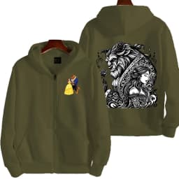 Beauty and the Beast Women Zipper Hoodie Cartoon Anime Spring Autumn Men Sweatshirt 2026 New Fashion Couple Jackets Coats