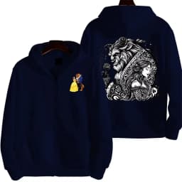 Beauty and the Beast Women Zipper Hoodie Cartoon Anime Spring Autumn Men Sweatshirt 2026 New Fashion Couple Jackets Coats