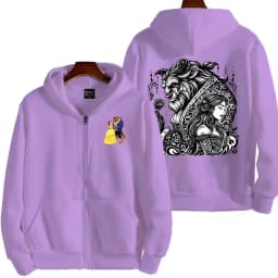 Beauty and the Beast Women Zipper Hoodie Cartoon Anime Spring Autumn Men Sweatshirt 2026 New Fashion Couple Jackets Coats
