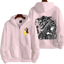 Beauty and the Beast Women Zipper Hoodie Cartoon Anime Spring Autumn Men Sweatshirt 2026 New Fashion Couple Jackets Coats