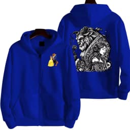 Beauty and the Beast Women Zipper Hoodie Cartoon Anime Spring Autumn Men Sweatshirt 2026 New Fashion Couple Jackets Coats