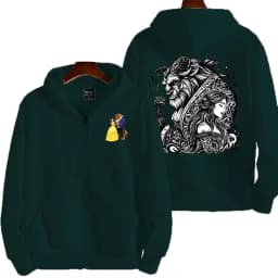 Beauty and the Beast Women Zipper Hoodie Cartoon Anime Spring Autumn Men Sweatshirt 2026 New Fashion Couple Jackets Coats
