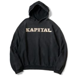 Japan 24AW KAPITAL Hirata Kazuhiro Japanese Casual Cotton Oversized Hoodies Warm Letter Printed Hooded Sweatshirt for Men
