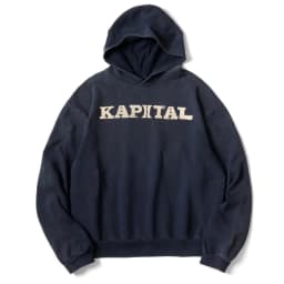 Japan 24AW KAPITAL Hirata Kazuhiro Japanese Casual Cotton Oversized Hoodies Warm Letter Printed Hooded Sweatshirt for Men