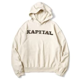 Japan 24AW KAPITAL Hirata Kazuhiro Japanese Casual Cotton Oversized Hoodies Warm Letter Printed Hooded Sweatshirt for Men