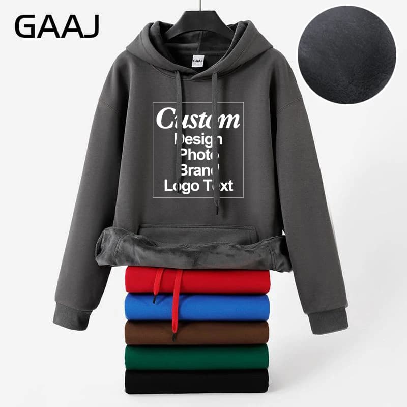 Custom Hoodie Sweatshirt 56% Cotton Blend 400gsm Heavyweight Thick Warm Fleece Winter Print Logo Text Photo Design Men Women