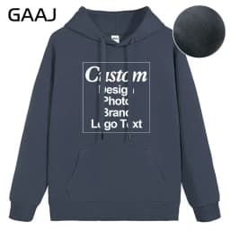 Custom Hoodie Sweatshirt 56% Cotton Blend 400gsm Heavyweight Thick Warm Fleece Winter Print Logo Text Photo Design Men Women