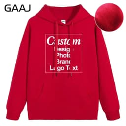 Custom Hoodie Sweatshirt 56% Cotton Blend 400gsm Heavyweight Thick Warm Fleece Winter Print Logo Text Photo Design Men Women