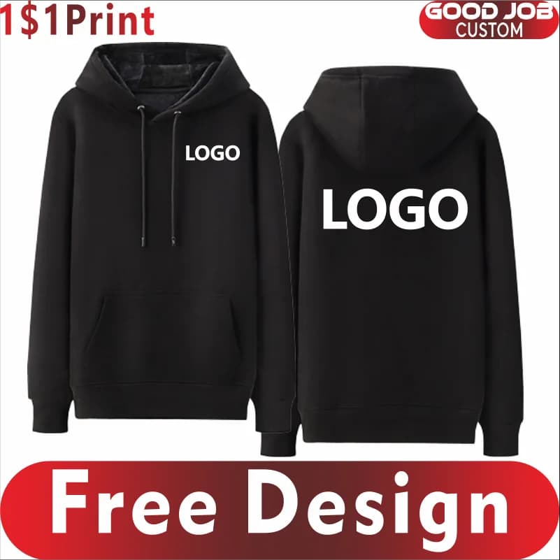 Fashion Men Women Sweatshirt Embroidery Logo Cotton Hoodies Printing Personalized Pattern Team Brand Clothing Custom Logo