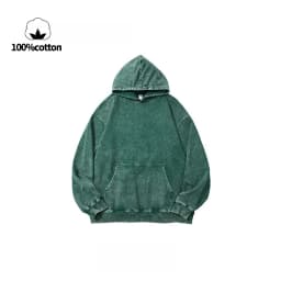 350g Pure Cotton Loose Hooded Sweatshirt | Snowflake Vintage Washed & Wax Dyed | Unisex Autumn/Winter Oversized Top