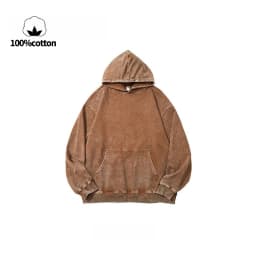 350g Pure Cotton Loose Hooded Sweatshirt | Snowflake Vintage Washed & Wax Dyed | Unisex Autumn/Winter Oversized Top