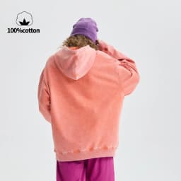 350g Pure Cotton Loose Hooded Sweatshirt | Snowflake Vintage Washed & Wax Dyed | Unisex Autumn/Winter Oversized Top