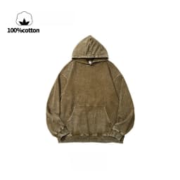 350g Pure Cotton Loose Hooded Sweatshirt | Snowflake Vintage Washed & Wax Dyed | Unisex Autumn/Winter Oversized Top
