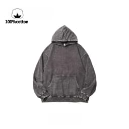 350g Pure Cotton Loose Hooded Sweatshirt | Snowflake Vintage Washed & Wax Dyed | Unisex Autumn/Winter Oversized Top