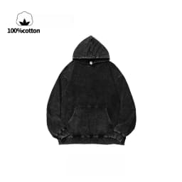 350g Pure Cotton Loose Hooded Sweatshirt | Snowflake Vintage Washed & Wax Dyed | Unisex Autumn/Winter Oversized Top