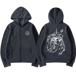 Anime JoJo's Bizarre Adventure Zipper Hoodie Drop Dio Over Heaven Print Zip Up Jacket Men Women Casual Vintage Zip Up Sweatshirt