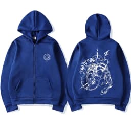 Anime JoJo's Bizarre Adventure Zipper Hoodie Drop Dio Over Heaven Print Zip Up Jacket Men Women Casual Vintage Zip Up Sweatshirt