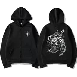 Anime JoJo's Bizarre Adventure Zipper Hoodie Drop Dio Over Heaven Print Zip Up Jacket Men Women Casual Vintage Zip Up Sweatshirt