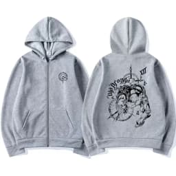 Anime JoJo's Bizarre Adventure Zipper Hoodie Drop Dio Over Heaven Print Zip Up Jacket Men Women Casual Vintage Zip Up Sweatshirt
