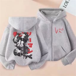 Anime Chainsaw Man Reze Graphic Zipper Hoodie Men Women Fashion Casual Oversized Zip Up Jacket Men's Retro Hoodies Streetwear