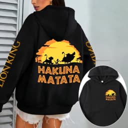 The Lion King HAKUNA MATATA Men Hoodie Cartoon Anime Women Pullover Tops 2026 New Autumn Winter Couple Oversized Sweatshirts