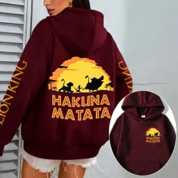 The Lion King HAKUNA MATATA Men Hoodie Cartoon Anime Women Pullover Tops 2026 New Autumn Winter Couple Oversized Sweatshirts