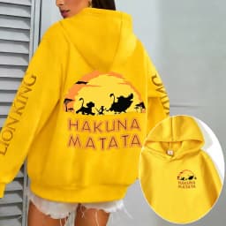 The Lion King HAKUNA MATATA Men Hoodie Cartoon Anime Women Pullover Tops 2026 New Autumn Winter Couple Oversized Sweatshirts