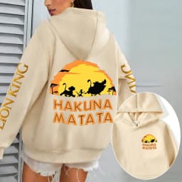 The Lion King HAKUNA MATATA Men Hoodie Cartoon Anime Women Pullover Tops 2026 New Autumn Winter Couple Oversized Sweatshirts